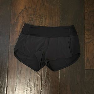 Lululemon black speed up shorts